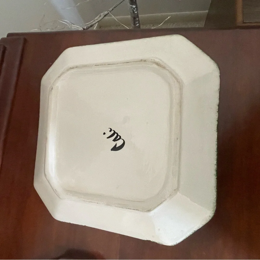 Cali Vintage Pottery Serving Tray, 10.5” x 10.5”, Fruit & Bowl Accents, …